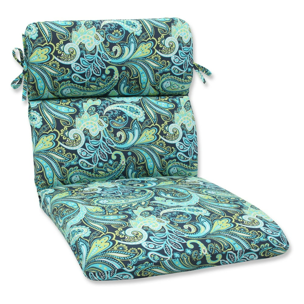 Pillow Perfect Outdoor/ Indoor Pretty Paisley Navy Rounded Corners