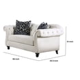 thumbnail image 5 of Benjara BM299714 Div 68 in. Chesterfield Loveseat, 2 Pillows, Camelback Seat - White & Black, Brown, 5 of 5