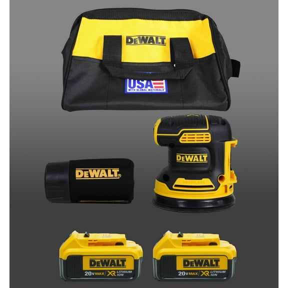 DeWALT Max XR 5" 20V Brushless Random Orbital Sander DCW210B with (2) 4Ah Batteries
