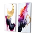 thumbnail image 3 of Designart "Ethereal Elegance Magenta Ink Clouds IX" Abstract Painting Wall Art Set Of 2 - Modern Gold Gallery Set For Office Decor, 3 of 6