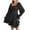 Black, variant on Lindreshi Fall Dresses for Women 2025 Homecoming Dresses Fashion Women Casual Long Sleeve Solid Color Collar Flared Long Sleeves Ruffles Dress