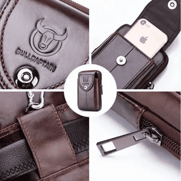 Bolso De La Cintura De Hombre Cuero Genuino Para Celular MALUBERO Walmart en linea