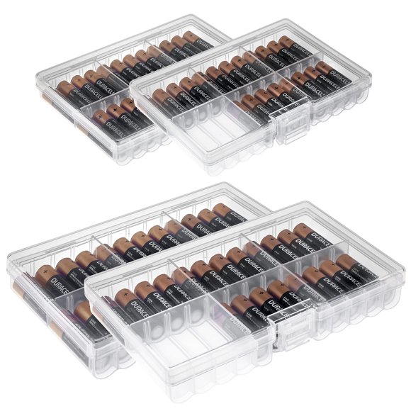 Caja de almacenamiento de baterías GlossyEnd, juego de 4 unidades para AA y AAA