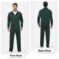 thumbnail image 6 of Satankud Men's Tracksuits 2 Pieces Set Long Sleeve Causal Full Zip Hiking Jogging Gym Sports Sweatsuit for Men 2 Piece Outfits Army&White XL, 6 of 10