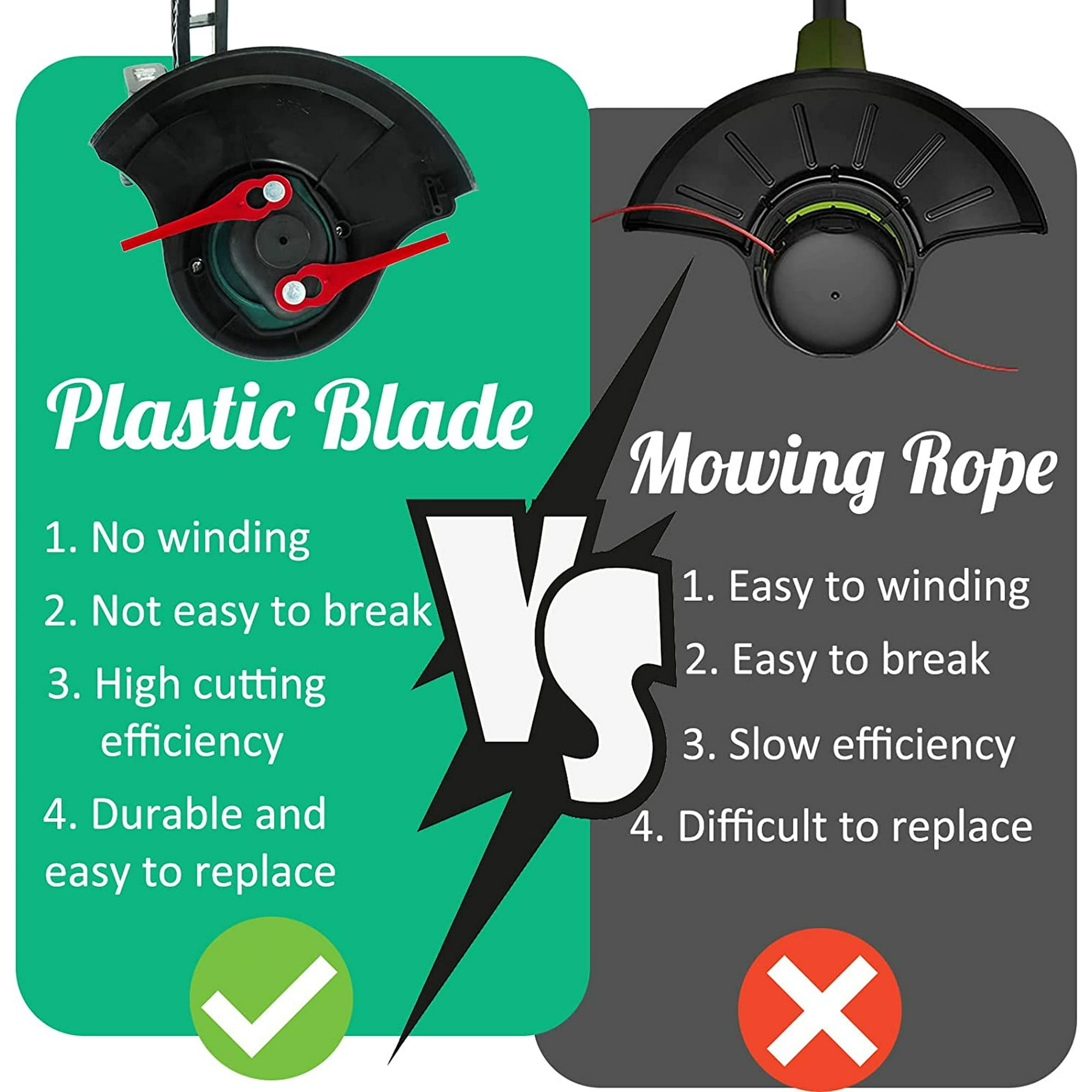 Dookuu 100 Pack Plastic Grass Trimmer Blades Cordless Brush Cutter Blades 83mm Lawn Mower Cutter Blades Replacement Blades For Einhell Lawn Mower Red