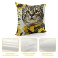 thumbnail image 4 of PHYHOO  Summer Pillow Cover Cat Decor Sunflower Hello Sunshine Farmhouse Seasonal Pillow Case Decorations for Home Sofa Couch (Yellow), 4 of 5