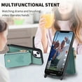 thumbnail image 5 of ELEHOLD Crossbody Wallet Case for iPhone 11 with Card Holder, Zipper Card Slot Shockproof Purse Cover with Removable Lanyard 6.1 Inch,Green, 5 of 8