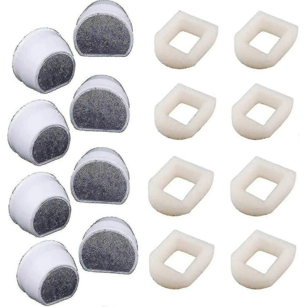 16 Pack Foam Prefilters And Carbon Filter Compatible With Petsafe Drinkwell Fountain Inox 360 Avalon