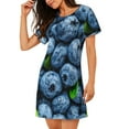 thumbnail image 2 of Lsque Fresh Blueberries Pattern Nightgowns for Women Sleep Shirts Short Sleeve Nightshirt Pullover Nightdress Soft Sleepwear Relaxed Fit Nightdress, 2 of 6