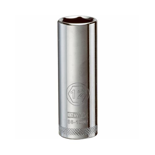 DEWALT DWMT86100OSP Metric Deep Socket, 6-Point, 1/4-In. Drive, 12mm - Quantity 1