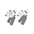 thumbnail image 2 of RUINIXCW Kids Chef Costume Halloween Costume Toddler Baby Boy Career Day Baker Costume Long Sleeve Button Down Top Pants Hat Set Role Play Outfits, 2 of 10