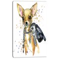 thumbnail image 2 of Brown Toy Terrier Dog Watercolor - Abstract Canvas Art Print, 2 of 3