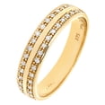 thumbnail image 2 of 9ct Gold Jewelco London 20pts Diamond Double Row Channel Claw Wedding Ring 4mm, 2 of 8