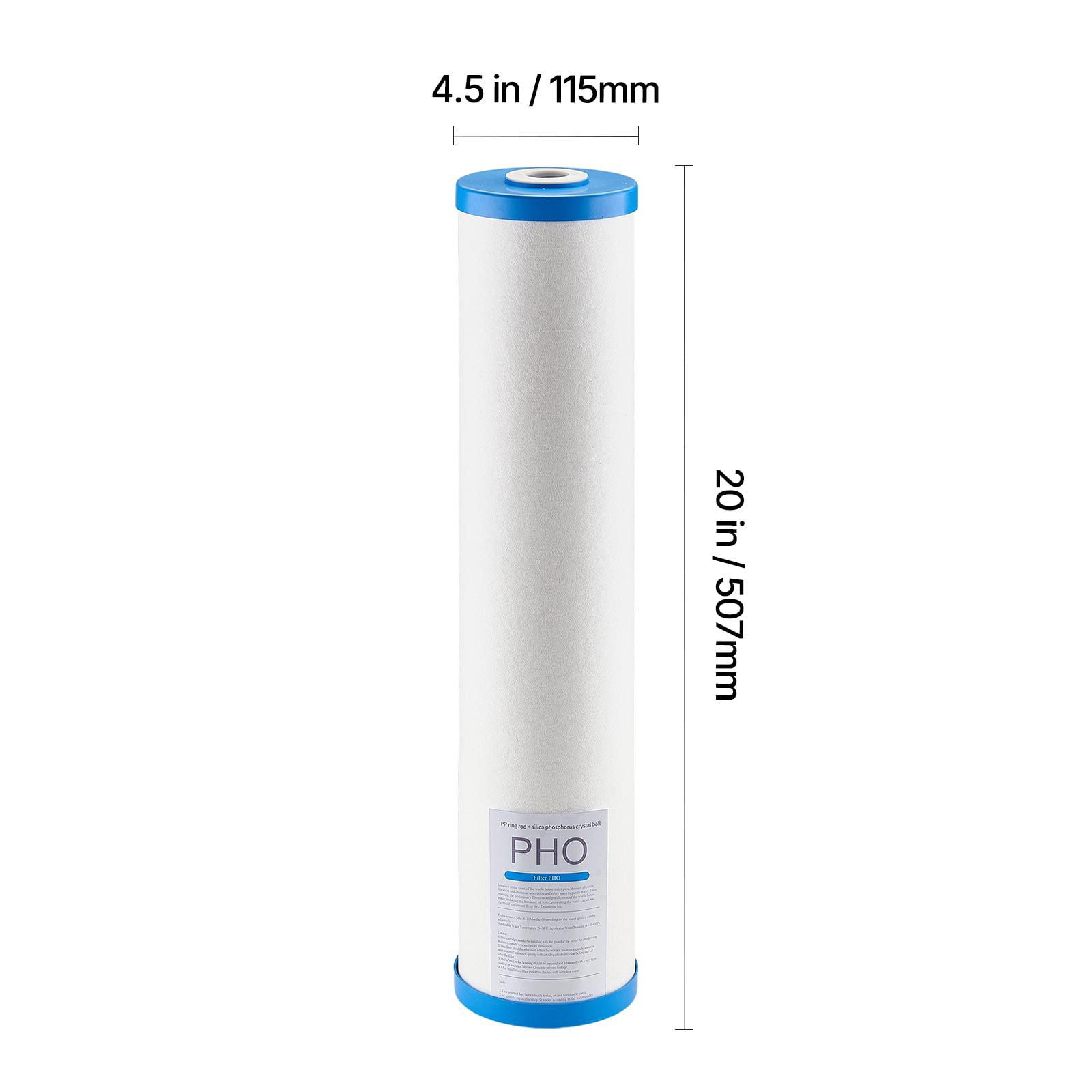 Whole House Water Filter Replacement Cartridge 4.5x20 Inch Scale Inhibitor 100000 Gallon for Hard Water Scale Protection