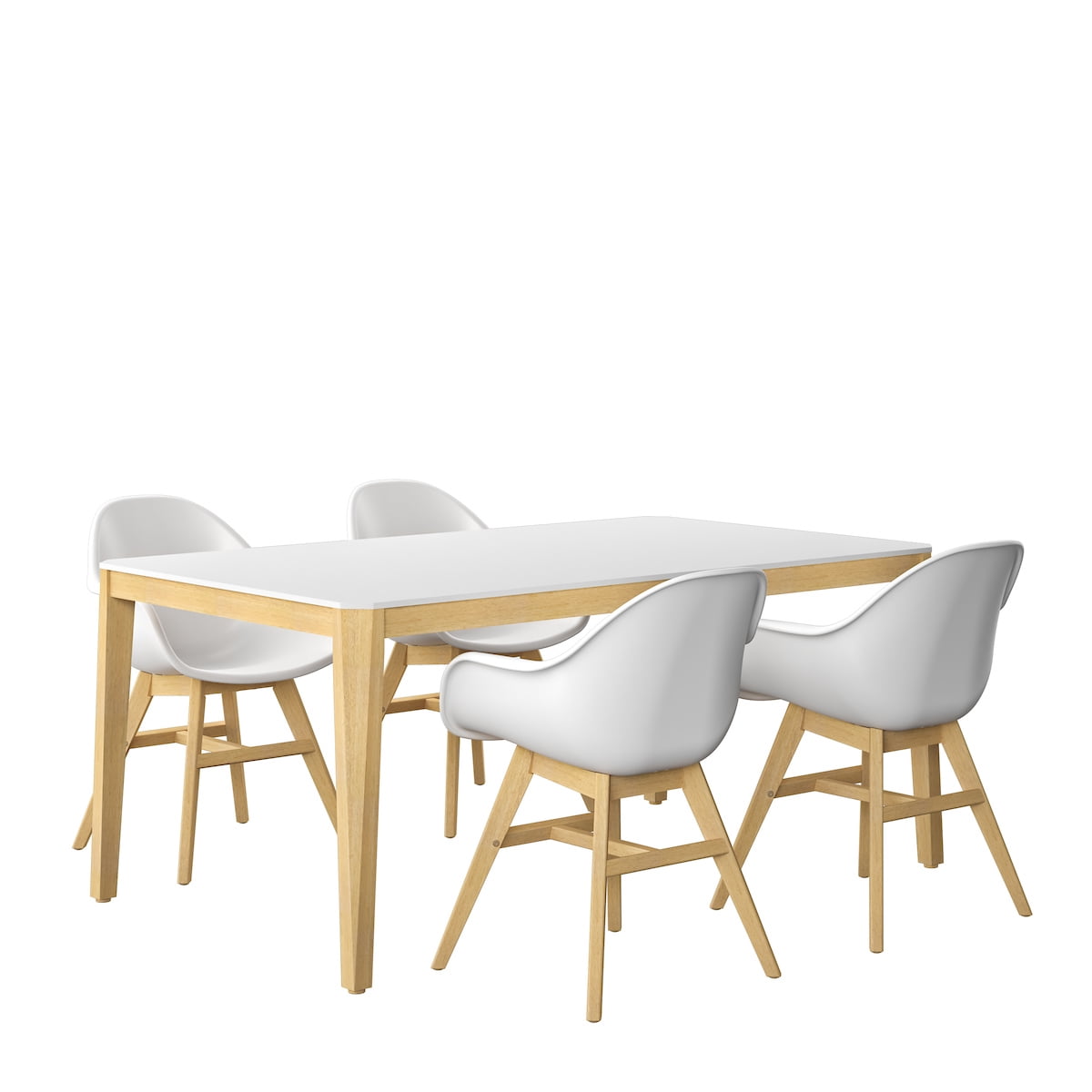 Amazonia Corleoni 5- Piece White Eucalyptus Wood Outdoor Dining Set