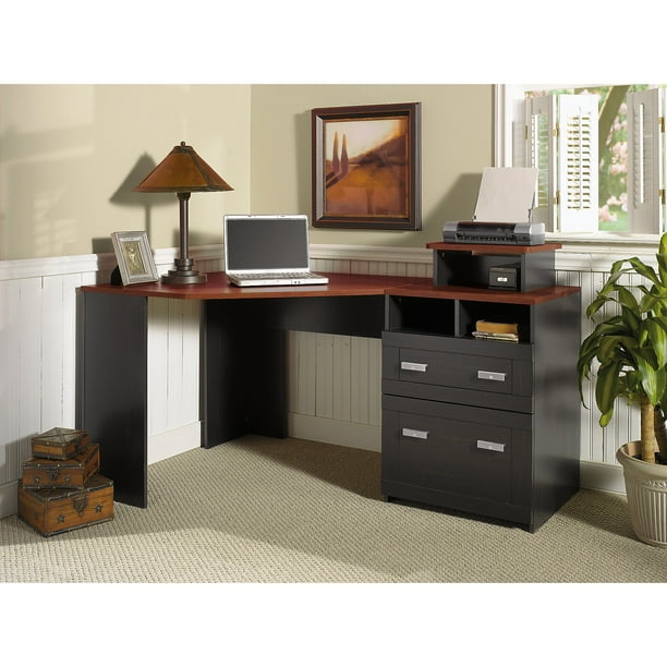 Bush Furniture Wheaton Reversible Corner Desk with File Drawers