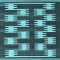 thumbnail image 1 of Ahgly Company Indoor Square Abstract Light Blue Contemporary Area Rugs, 3' Square, 1 of 4