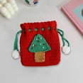 thumbnail image 4 of RKSTN Knitted Drawstring Pouch Christmas Day Apples Bag Sweet Handiwork Knitting Bag Weaver Wool Crochet Drawstring Bag Mini Storage Pocket, 4 of 5
