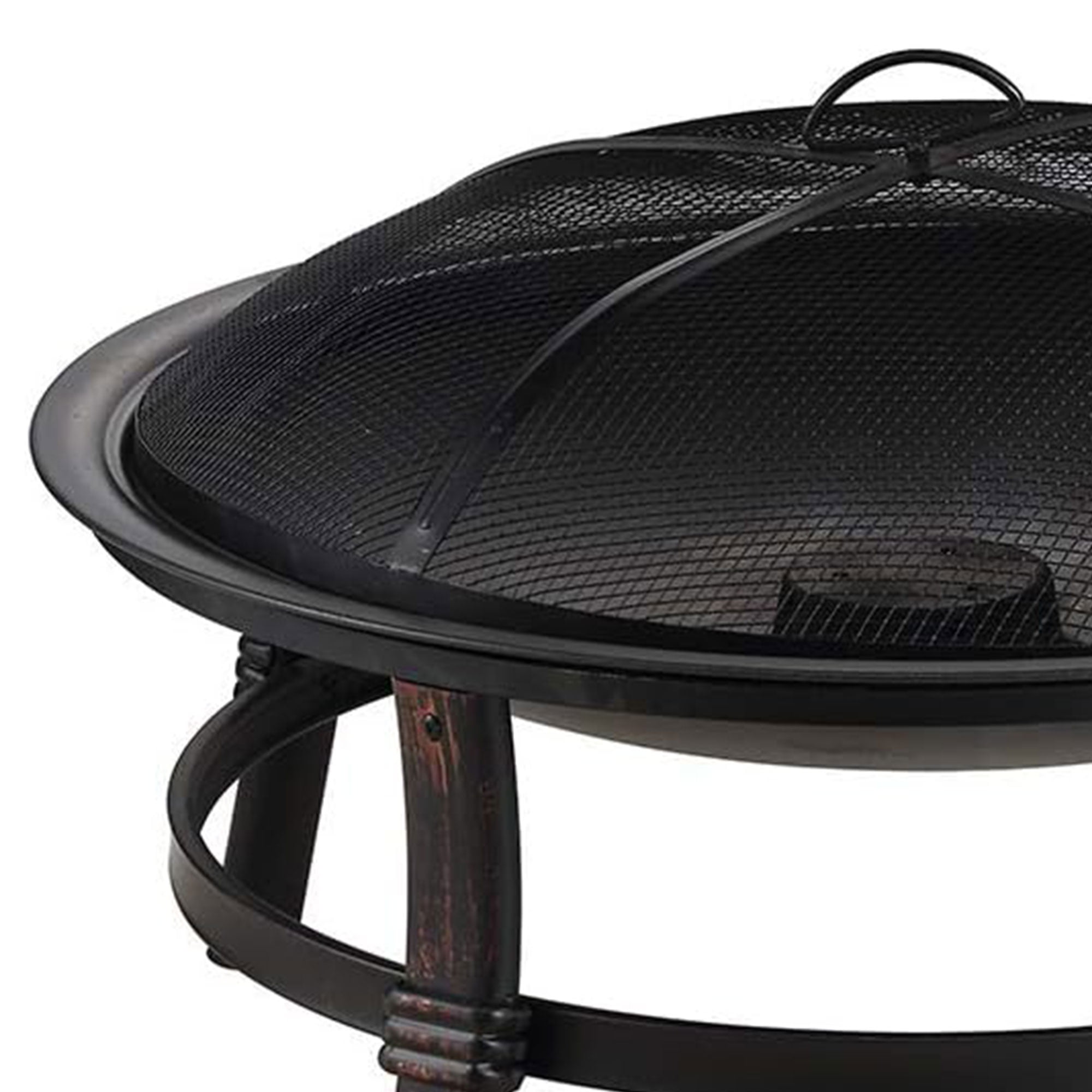 Mr. Bar-B-Q 29.3 Inch Wood Burning Fireplace w/Match Light Ignition, Black