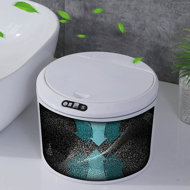 Cubo de basura multifuncional de inducción inteligente | Cubo de basura de escritorio para coche | Tapa con sensor automático | Organizador compacto y duradero para oficina, coche y hogar