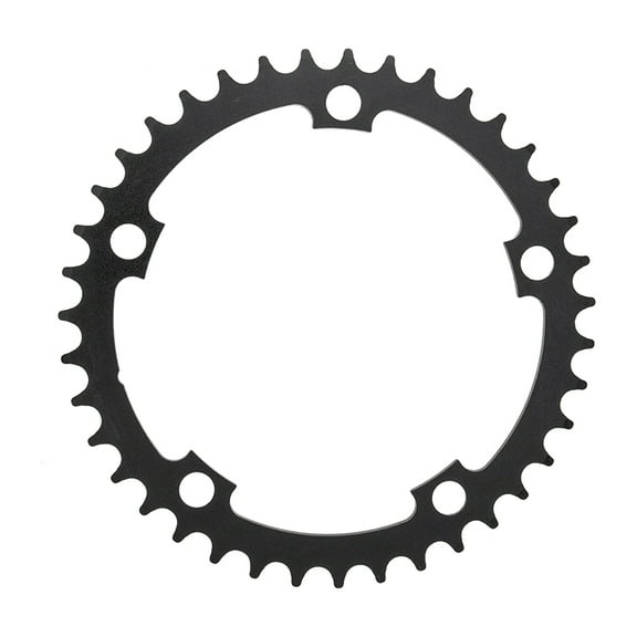 Sunrace RS0 Chainring 39t 130 BCD 5-Bolt Aluminum Black/Silver Rd MTB