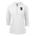 thumbnail image 2 of Women's-Cutter & Buck  White Minnesota United FC Virtue Eco Pique Recycled Half-Zip Pullover Hoodie, 2 of 3