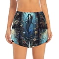 thumbnail image 2 of Pofeuu Underwater Dolphin Print Women's Athletic Shorts Running Workout Shorts Tummy Control Quick Dry Gym Shorts with Pockets Double layer sports shorts-Medium, 2 of 7