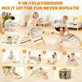 thumbnail image 2 of JIOABL 9-in-1 Wooden Playground Climber with Arch, Ramp, Ladder, Montessori Indoor Jungle Gym, Foldable Baby Play Structure,Rainbow, 2 of 7