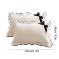 thumbnail image 4 of Jiaeri Lace Ruffled Pillowcases Set of 2 - Rose Print Decorative Pillow Covers with Bow, Soft Brushed Polyester Bedding, Standard Size 20x30 Inches, for Bedroom Sofa Home Decor, 4 of 7