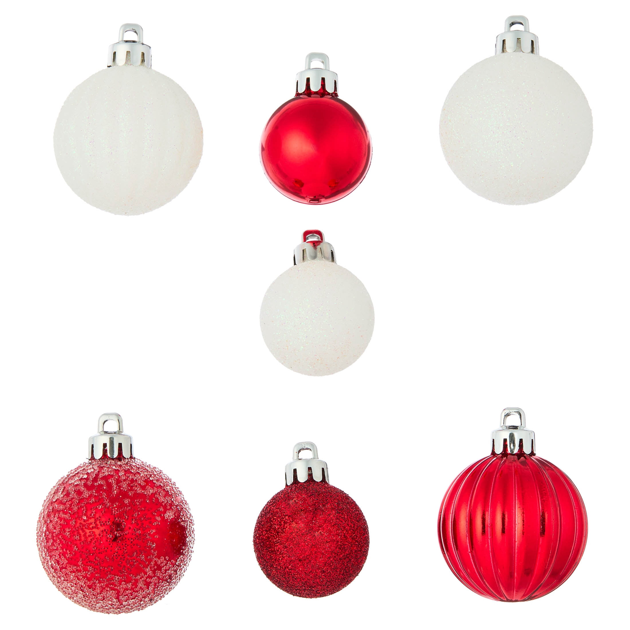 20-Count Red and White Mini Ball Shatterproof Christmas Ornaments, by Holiday Time