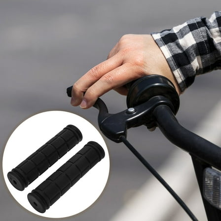STRANDCHIC Handlebar Grip Covers, Easy Install, Rubber, Black, 1 Pair for Mountain and Road Bikes