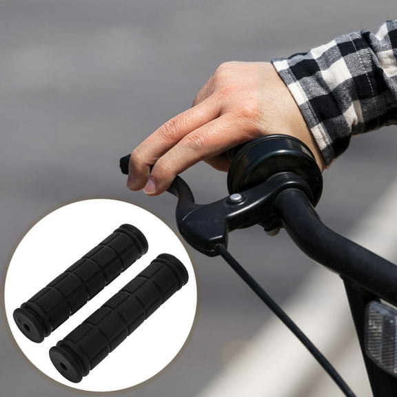 STRANDCHIC Handlebar Grip Covers, Easy Install, Rubber, Black, 1 Pair for Mountain and Road Bikes