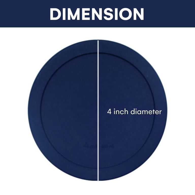 Replacement Lids For Pyrex & Anchor Round Glass Bowls - Blue, 2-Cup Size, 6-Pack