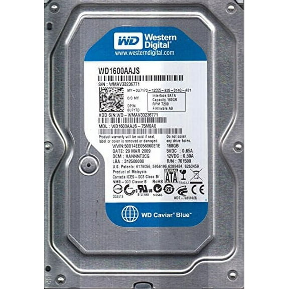 WD2500AAKX-753CA1, DCM HGNNNT2AGN, Western Digital 250GB SATA 3.5 Hard Drive