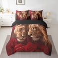 thumbnail image 2 of Homewish 3D Couple Lion Bedding Comforter Set for Lover, Valentine's Day Rose King Bedding Sets, Romantic Anniversary Reversible Bed Sheets, Luxury Bedroom Decor, 2 of 7