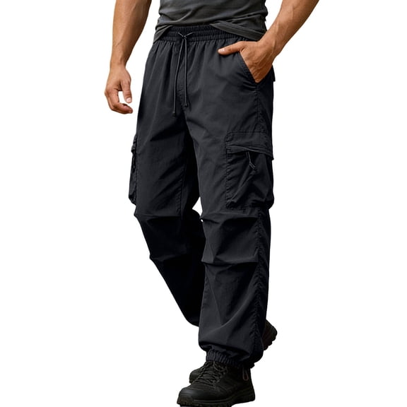 Tumotour Cargo Pants for Men Cuffed Pants Athletic Workout Running Joggers with Pocket Outdoor Sports Workwear Pants