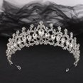 thumbnail image 1 of Zhuge Tiara de boda para novia, diadema de princesa, corona nupcial, joyería para el cabello con diamantes de imitación de cristal, decoración para novia, cumpleaños, graduación, boda (blanco), 1 of 4