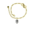thumbnail image 2 of Delight Jewelry Silvertone Antiqued Plumeria Flowers Spinner Gold-tone Paw Infinity Link Chain Bracelet, 6"+2" Extender, 2 of 3