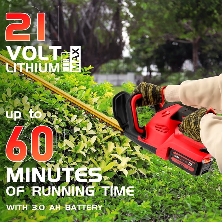 UNTIMATY 21V Cordless Hedge Trimmer, 22" Dual-Action Blade photo 3