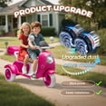 thumbnail image 2 of Xuanlur 12V Kids Electric Motorcycle, 3 Wheel 2 Seater Ride on Motorcycle w/Remote Control, 25W*2 Motors Electric Motorcycle w/Big Storage Box, Music, Horn, Light, Ride on Toys for Kids 3-8, Rose, 2 of 7