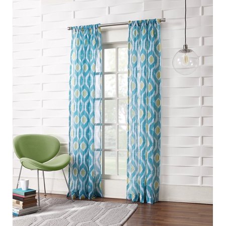 Curtains Marina No. 918 Maddox Ikat Crushed Sheer Voile Curtain Panel, 50