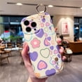 thumbnail image 4 of Compatible with iPhone 13 Pro Max Love Heart Oval Case with Adjustable Wrist Strap Kickstand Holder Hand Strap Glossy Protection Fashion Shockproof Case for Girls Women, 4 of 7