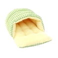 thumbnail image 4 of Cama para gatos, casa para mascotas, suministros para mascotas, cálida, lavable, cómoda, escondite, cueva para gatos, para cachorros, perros pequeños, Red verde, 4 of 8