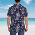thumbnail image 3 of Lsque Lavender Flowers pattern Hawaiian Shirt for Men, Unisex Summer Beach Casual Short Sleeve Button Down Shirts-3X-Large, 3 of 9