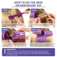 thumbnail image 3 of Rollo de pelo Syhood, 12 piezas, a presión, tamaño grande, morado con peine, 3 of 6