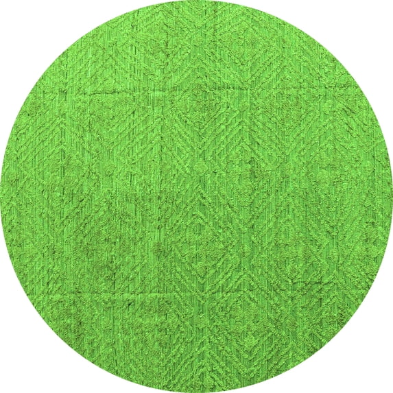 Ahgly Company Indoor Round Abstract Green Modern Area Rugs, 6' Round
