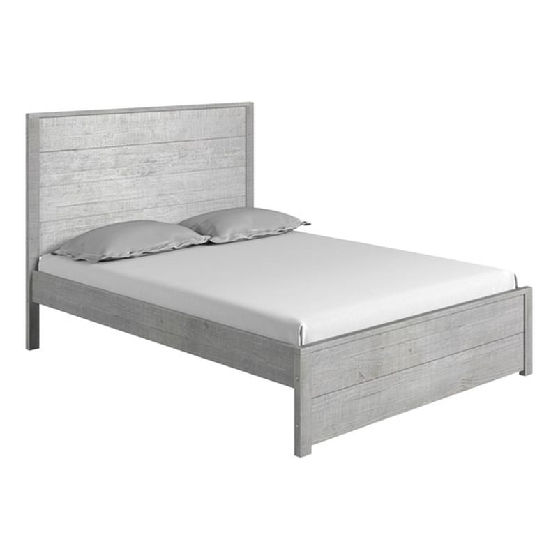 Camaflexi Hampton Solid Wood Queen Size Bed, Queen Bed Frame with Headboard, Driftwood Finish