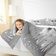 thumbnail image 4 of Feelyou Dreamy Grey Bow-tie Full Size Comforter Sets, Cartoon Princess Bowknot Bedding Comforter Set, Bling Stars Sequin Print Reversible Bedding Sets, Ultra Soft Bedroom Decor, 3 Pieces, 4 of 8