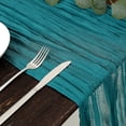 thumbnail image 3 of Cheesecloth Table Runner Boho Gauze Cheese Cloth Table Runner Rustic Sheer Runner for Wedding Bridal Baby Shower Birthday Party Cake Table Decoration, 9.8FT Long, 3 of 7