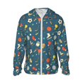 thumbnail image 2 of Uemuo Sports Ball Pattern Women's Full Zip UPF 50+ Sun Protection Hoodie Jacket Long Sleeve Sun Shirt Hiking Outdoor Performance with Pockets-, 2 of 9